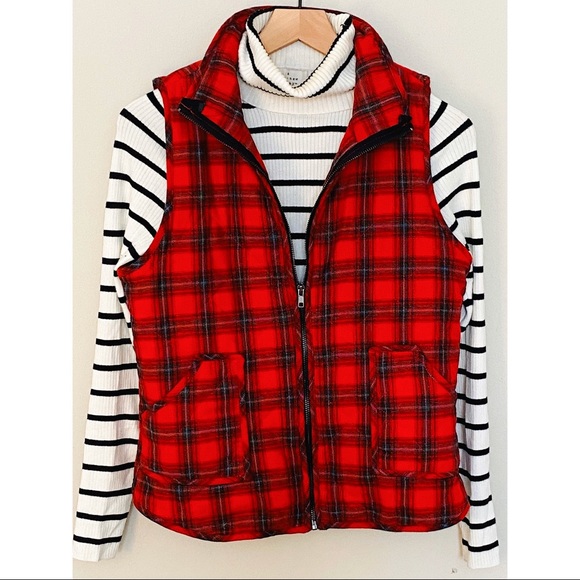 NanaMacs Jackets & Blazers - 🍩NanaMacs With Reason Plaid Red Vest M